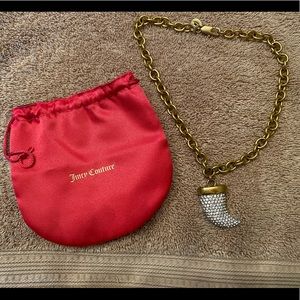 Juicy Couture pave horn necklace